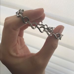 silver diamond linked bracelet
