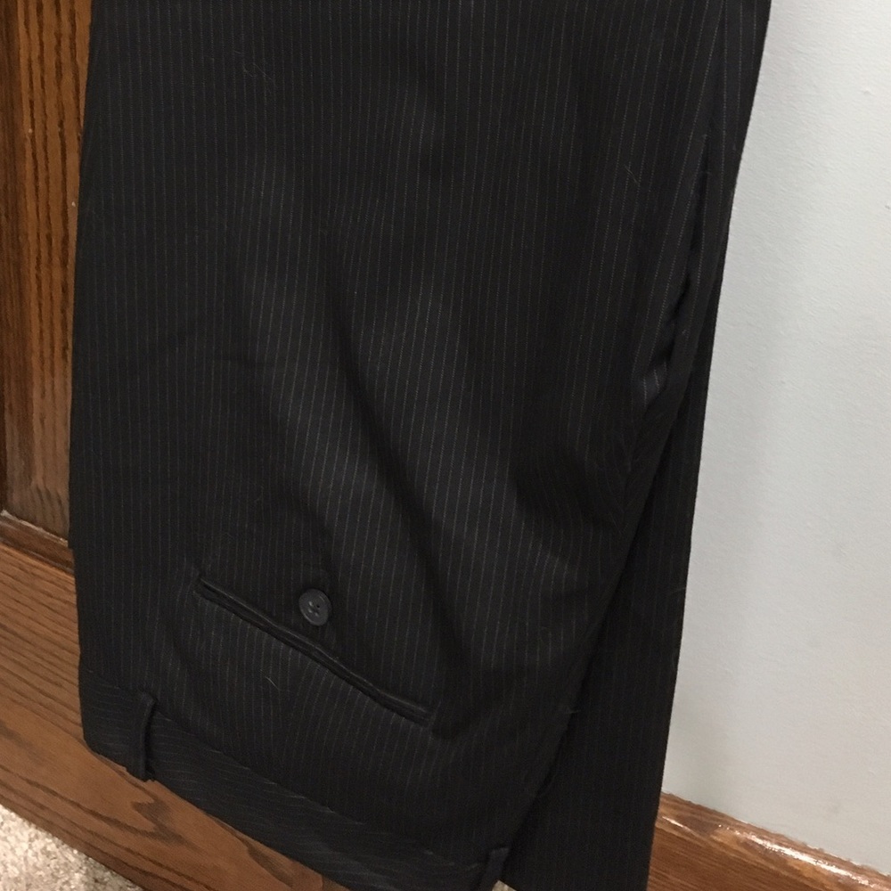 Black Pinstripe Express Editor Pants