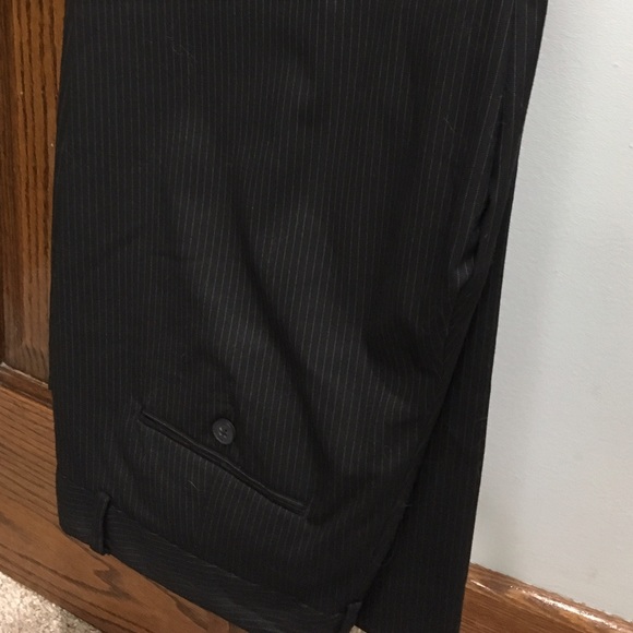 Black Pinstripe Express Editor Pants - Picture 1 of 3