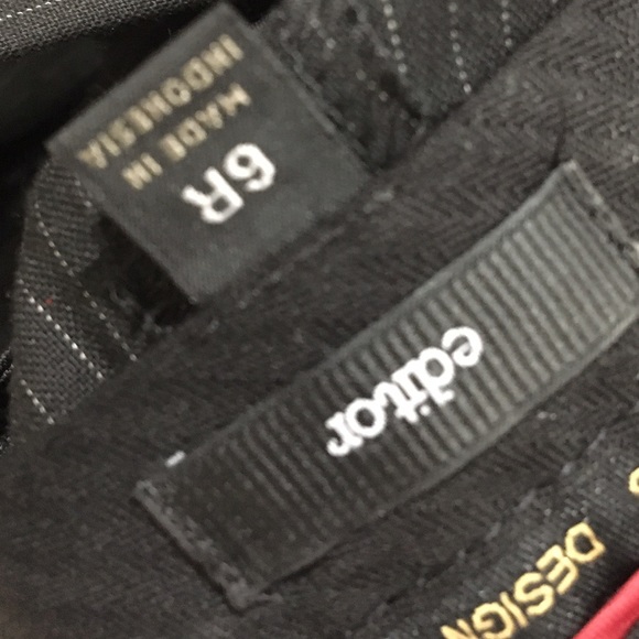 Black Pinstripe Express Editor Pants - Picture 2 of 3