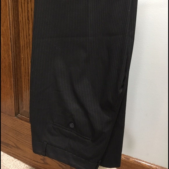 Black Pinstripe Express Editor Pants - Picture 3 of 3