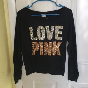 NEVER WORN BLACK PINK BY VS SWEATER SIZE SMALL