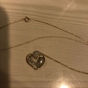 GOLD HEART DIAMOND NECKLACE