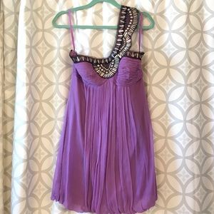 BCBG Evening One-Shoulder Mini Dress