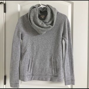 j.crew heather gray cowl neck top