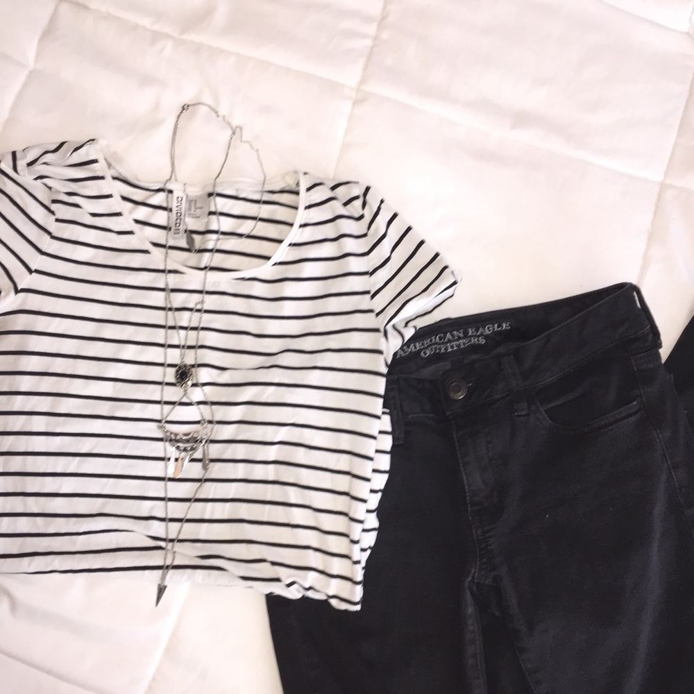 Divided Striped T-Shirt