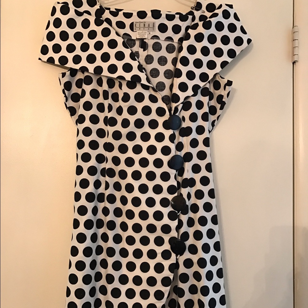 Polka dot dress with button details