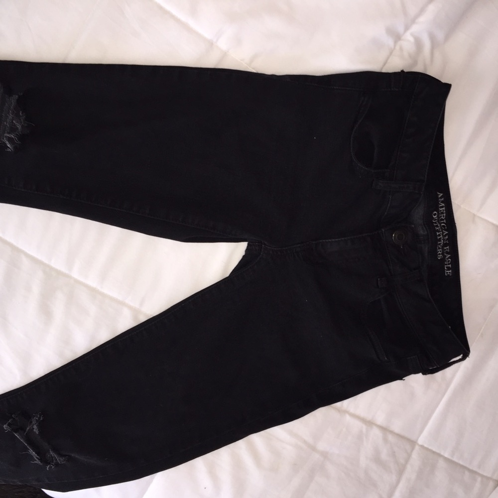 Black Ripped American Eagle Jeans