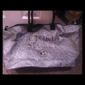 Victoria's Secret glitter duffel bag NWOT