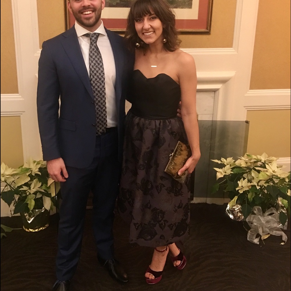 Bow & Drape brocade dress