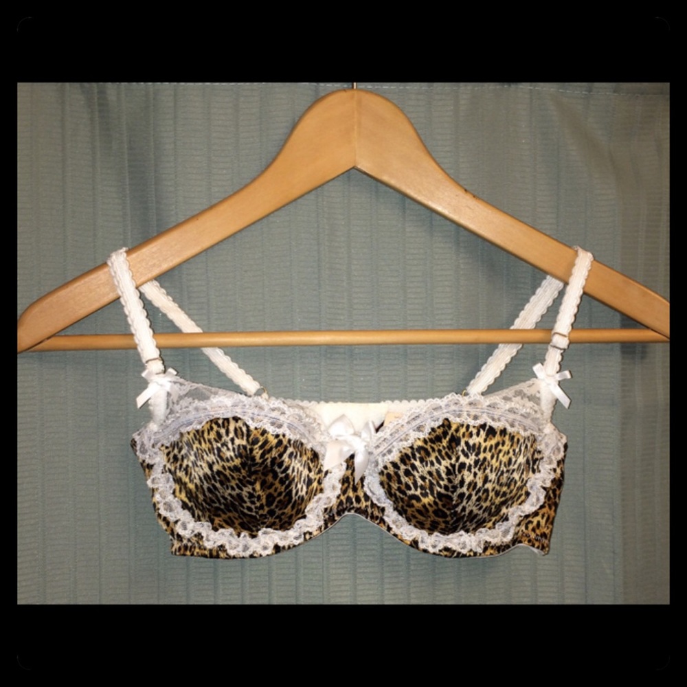 Leopard & White Lace Bra