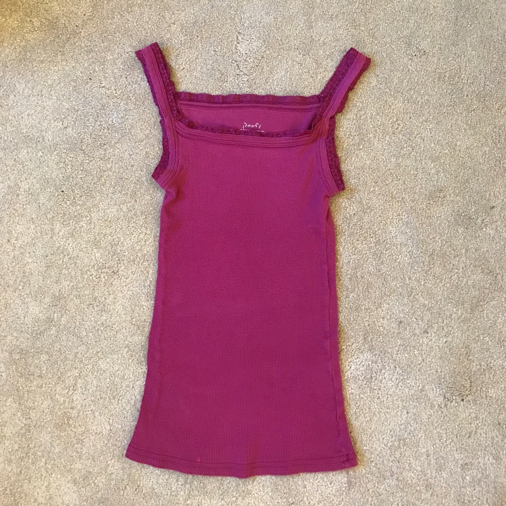 Poof purple tank top small