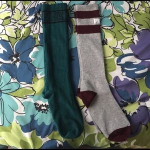 Green and grey pink socks!
