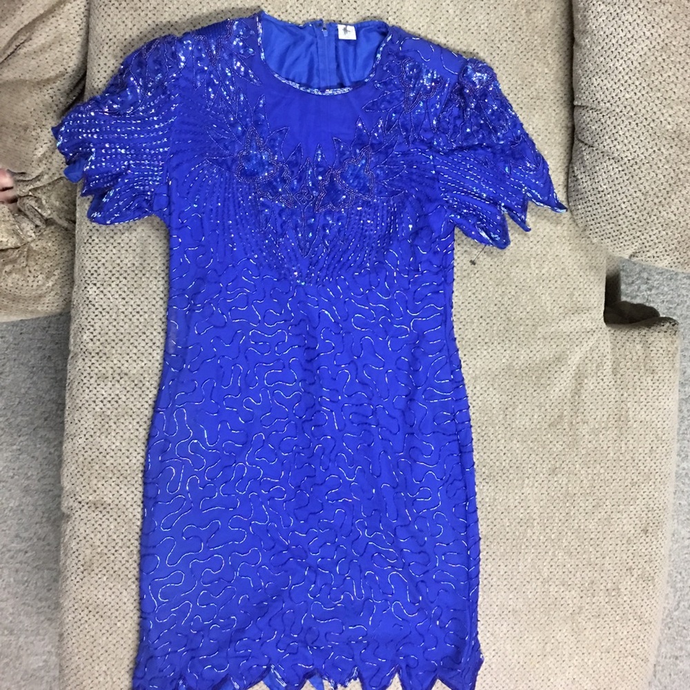Prom! Excellent condition XXL Blue Sequined Dress