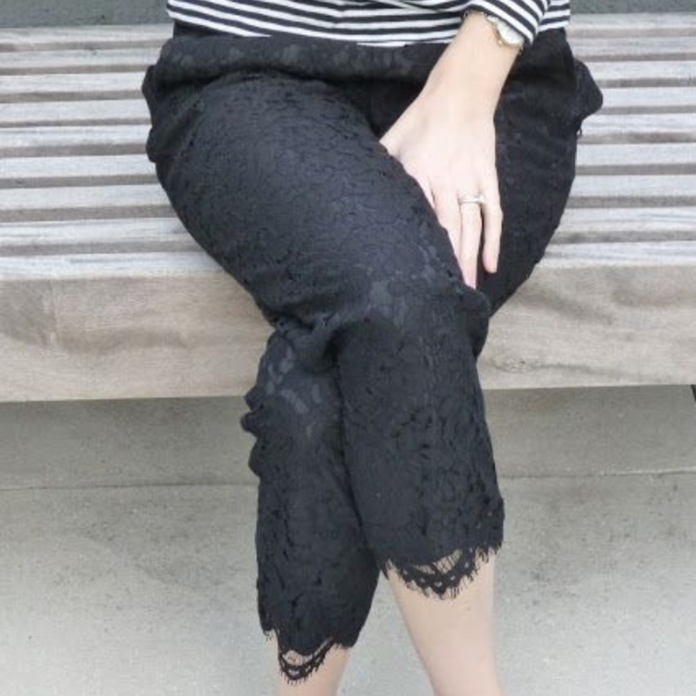 J.Crew lace black pants.
