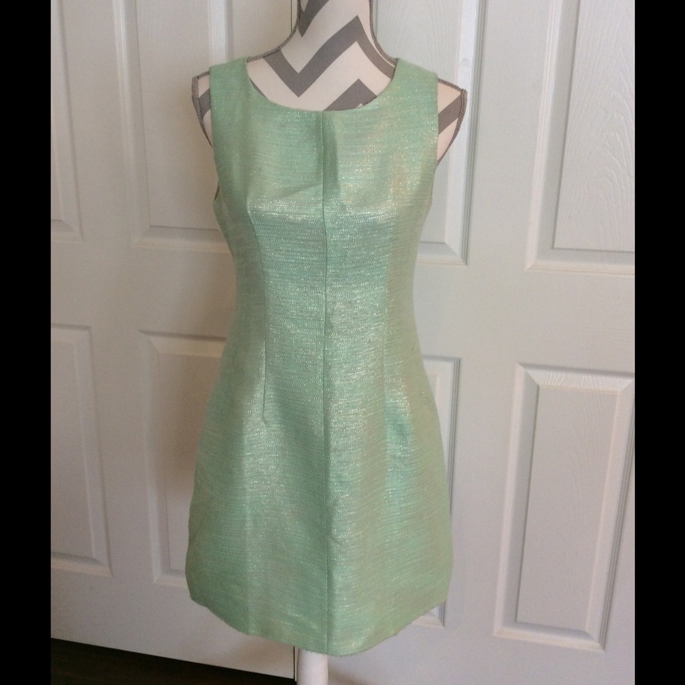 Miami Mint Metallic Sleeveless Dress Medium