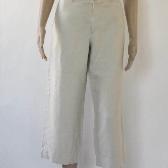 GAP Linen Wide Leg Capris - Picture 2 of 5