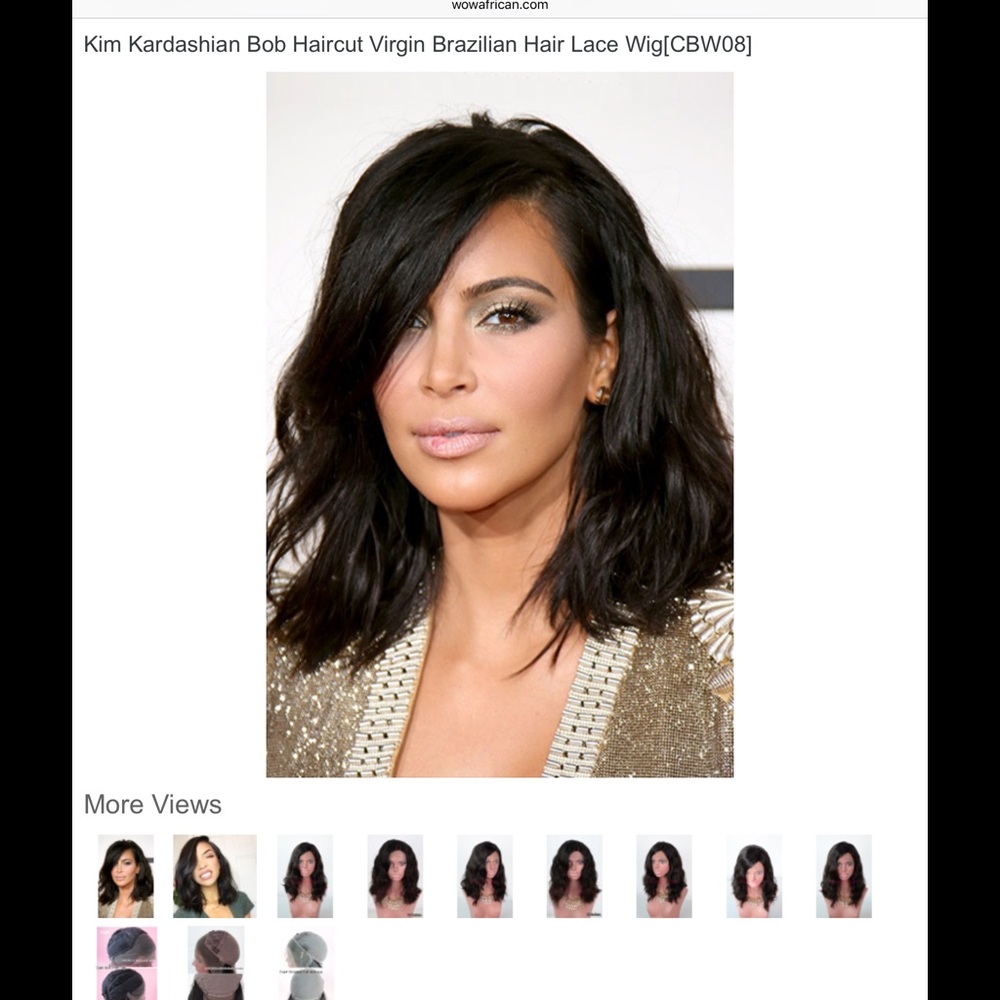 Wow African Kim K bob inspired wig