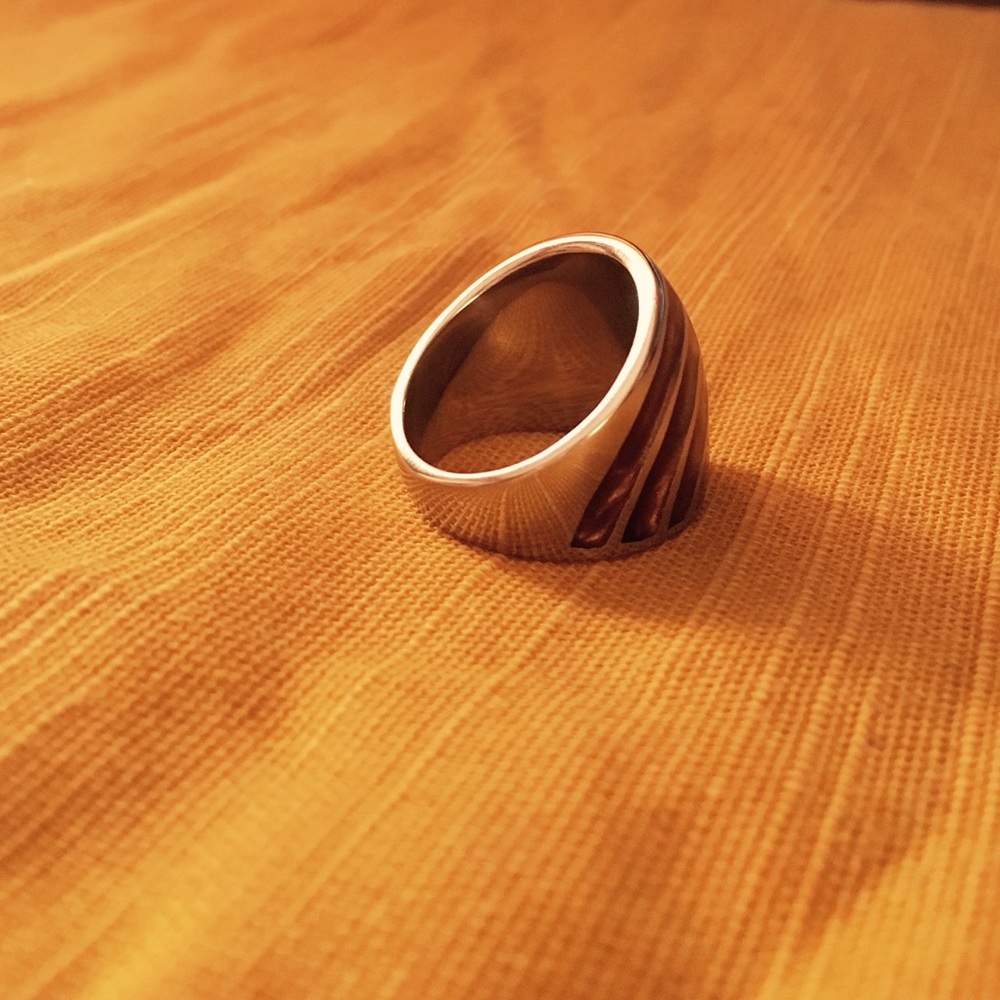 🐅Silver & brown statement ring🐅 - Picture 3 of 3