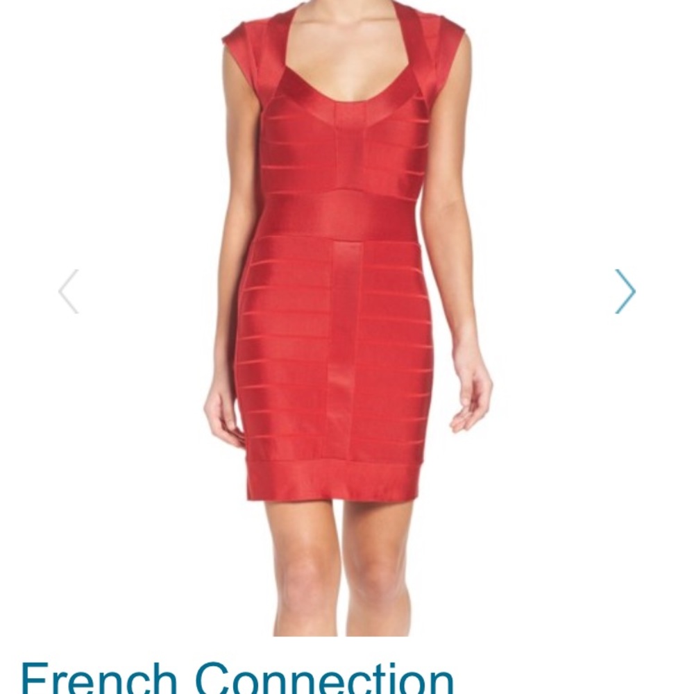 French Connection Red Bandage Dress