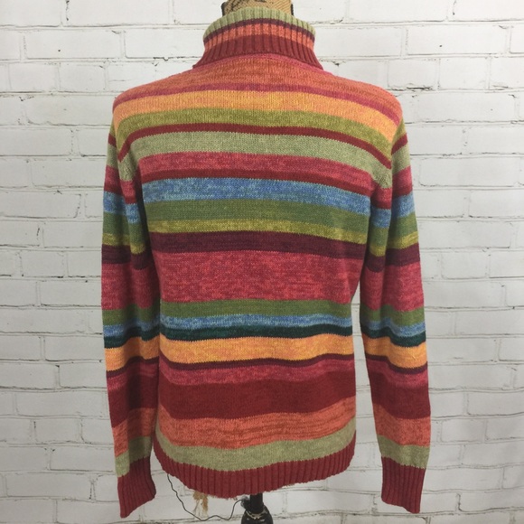 Stripped Turtle Neck Sweater Multi Color - Picture 2 of 3