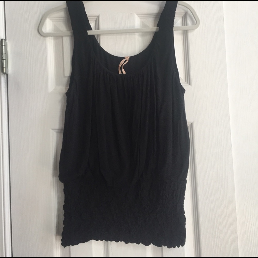 Bordeaux Black Tank with Detail Bottom