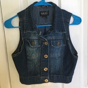 Medium denim vest gently used
