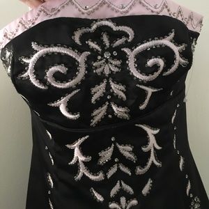 Black and Pink Prom Dress