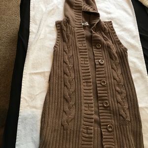 Brown Cable knit sweater vest