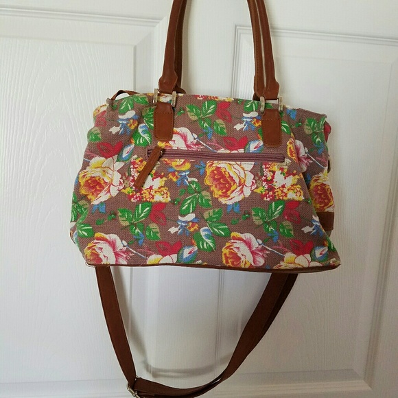 Caribbean Joe Flowered Handbag - Picture 1 of 4
