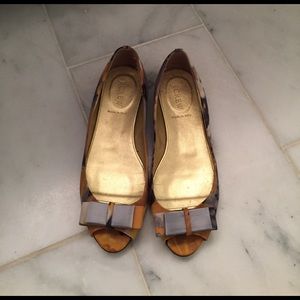 Open toe J Crew flats
