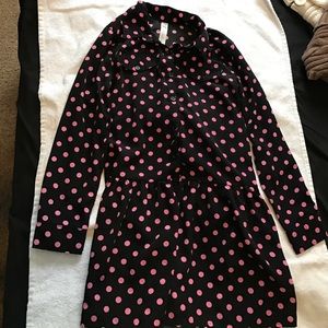 Black and Pink Polka dot Dress.