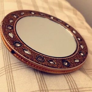 Vintage Diamond covered Pocket Mirror
