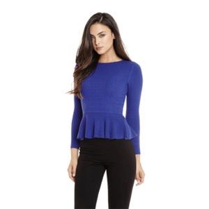 Marciano Royal Purple Peplum Sweater NWT