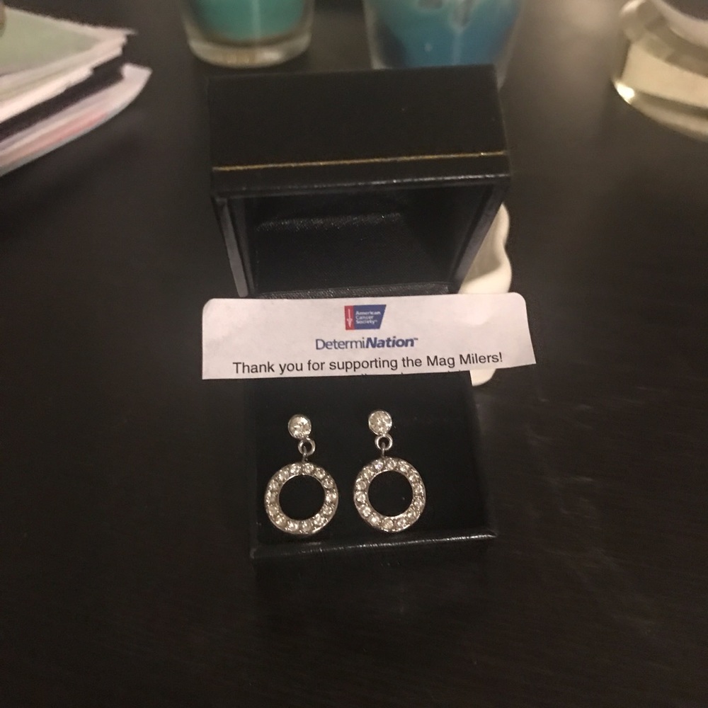 Faux Diamond/Clear Circle-Shaped Gemstone Earrings