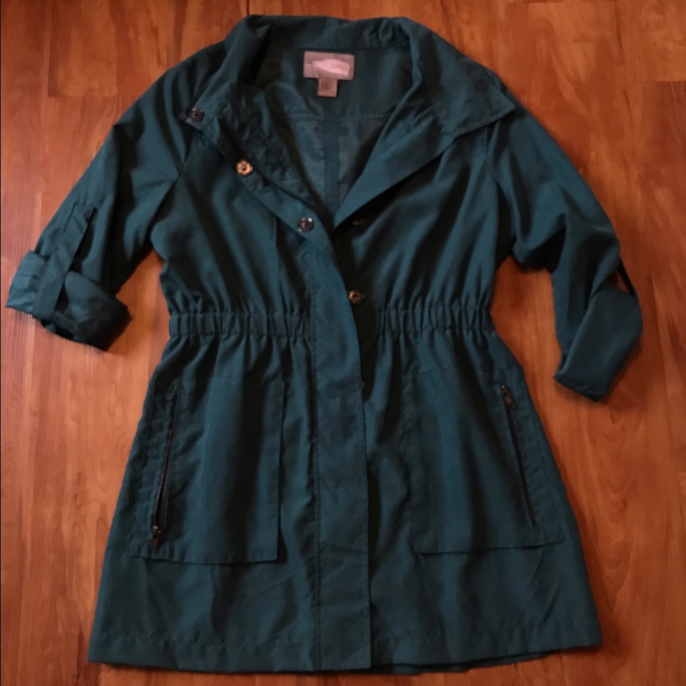Forever 21 turquoise trench. Size L. New w/o tags.
