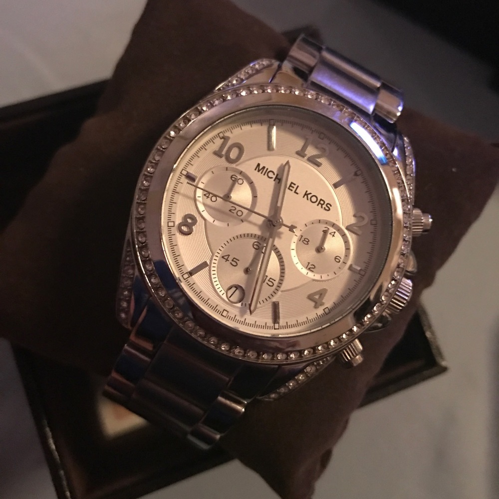 Silver & Crystal Michael Kors Watch