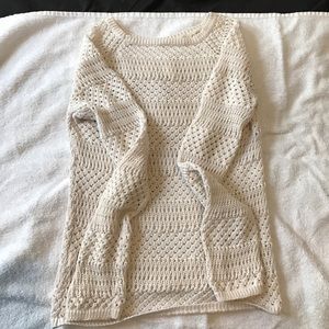 Cream crochet-like sweater