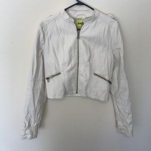 Faux White leather jacket