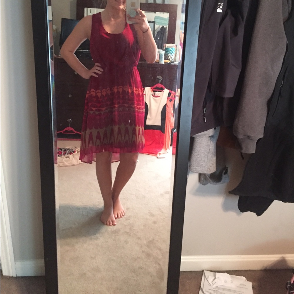 High low maroon dress