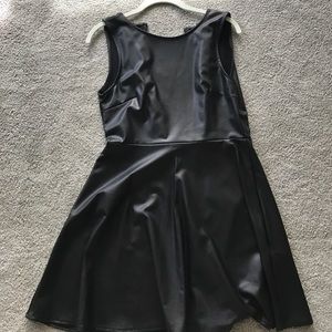 Black Fake Leather Dress