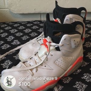 Jordan retro 6 infrared. Size 9 good condition