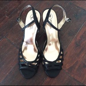 *SOLD* Never worn black strappy heels