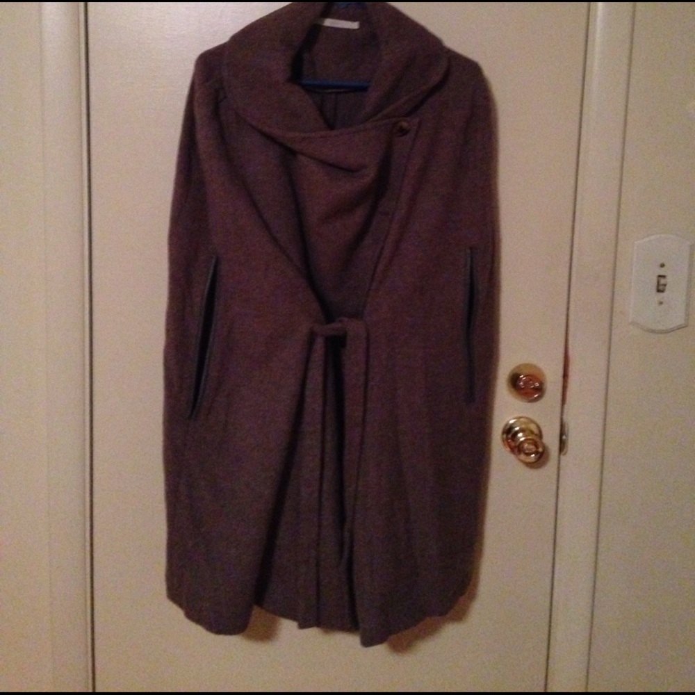 Emu wool cape jacket