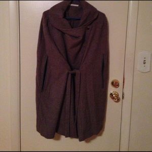 Emu wool cape jacket