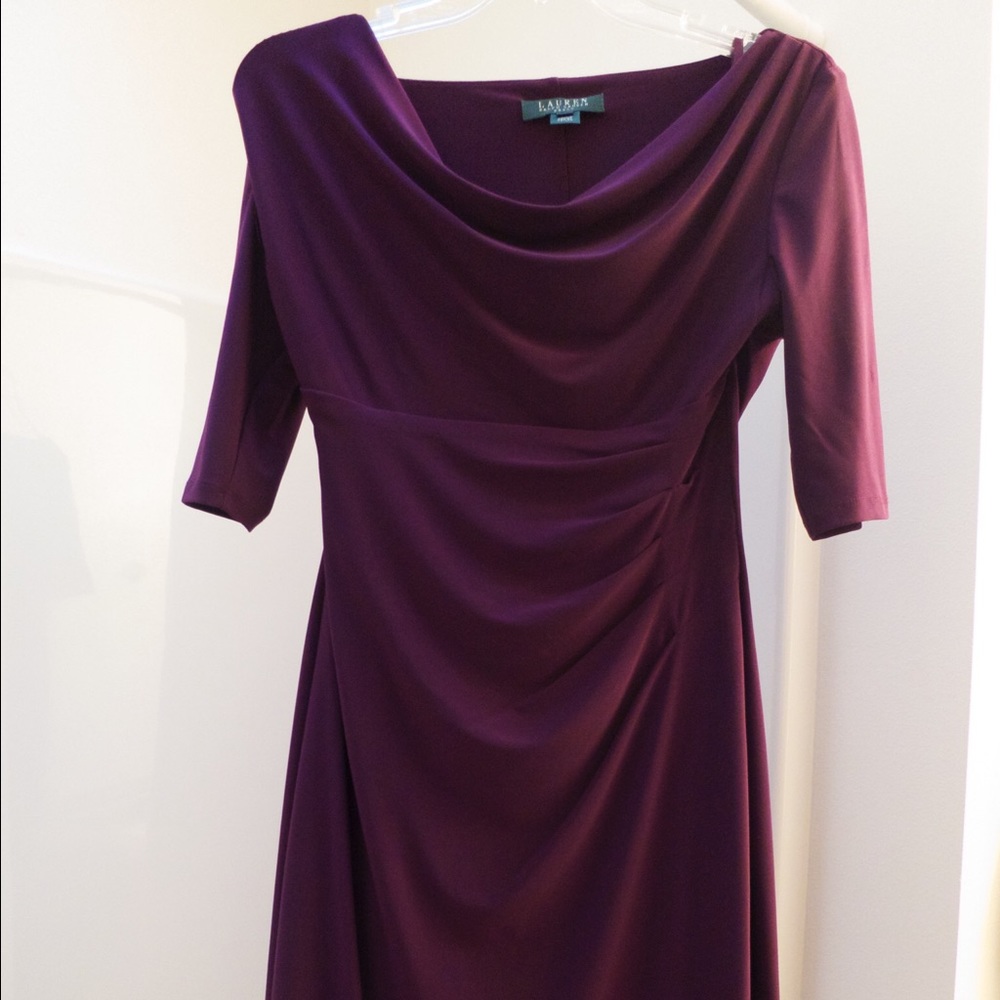 Ralph Lauren 8P Plum 3/4 sleeve dress
