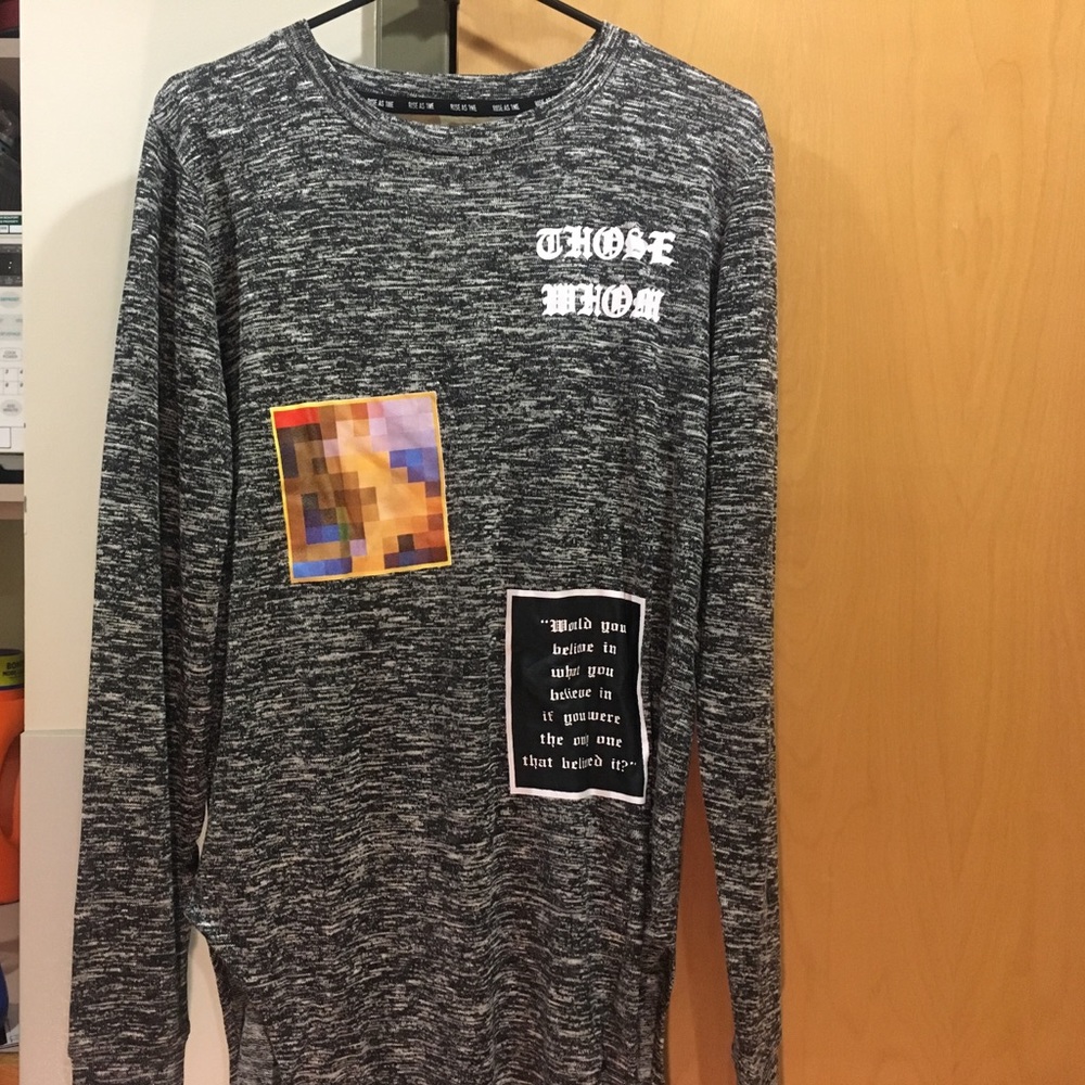 Size small, long shirt, brand is Rise As 1ne