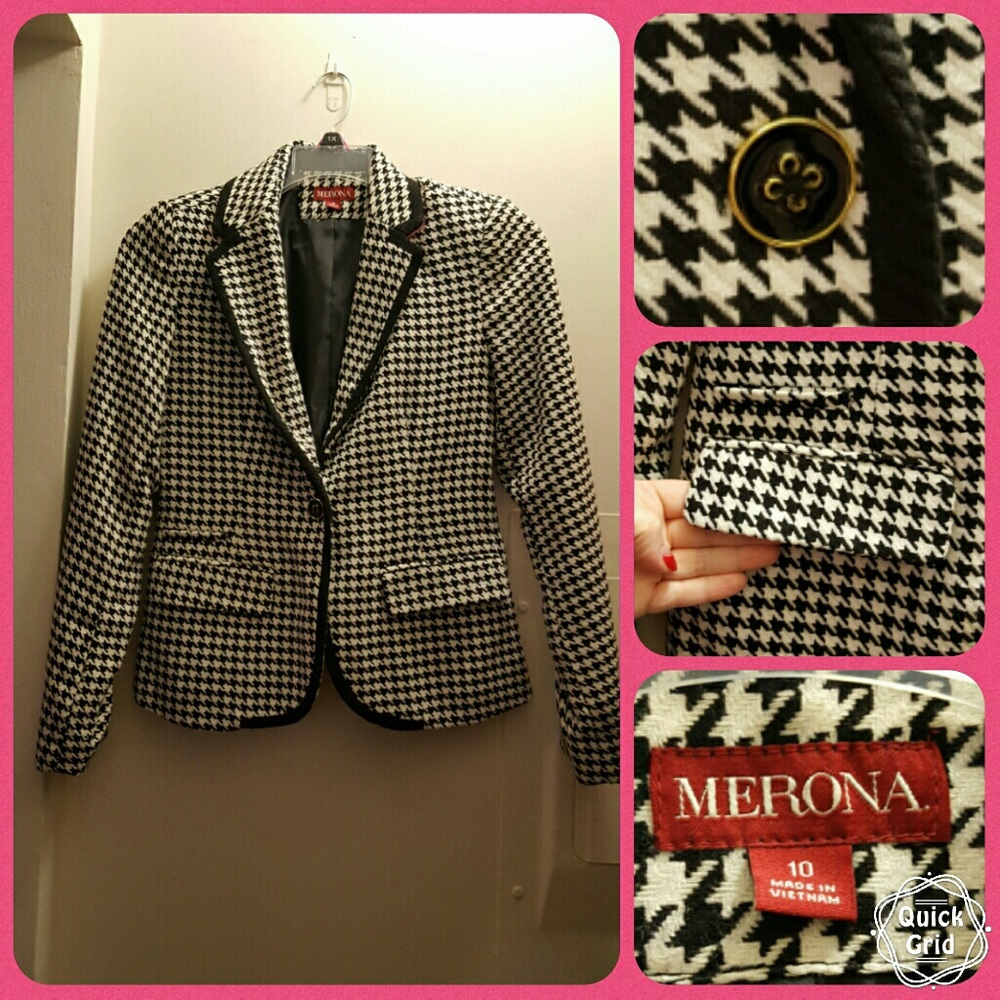 *Roll Tide* Merona Houndstooth Blazer (NWOT)