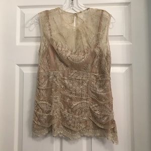 Beautiful lace sleeveless Nanette Lepore blouse.