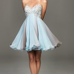 Allure Short Strapless Prom Dress